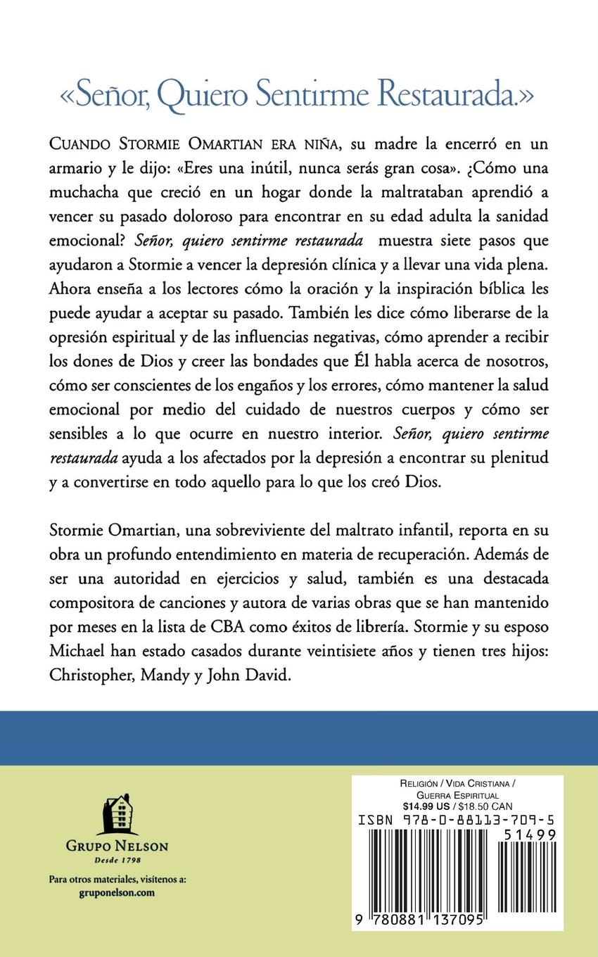 Rückseitencover En Se¿¿or, Quiero Sentirme Restaurada