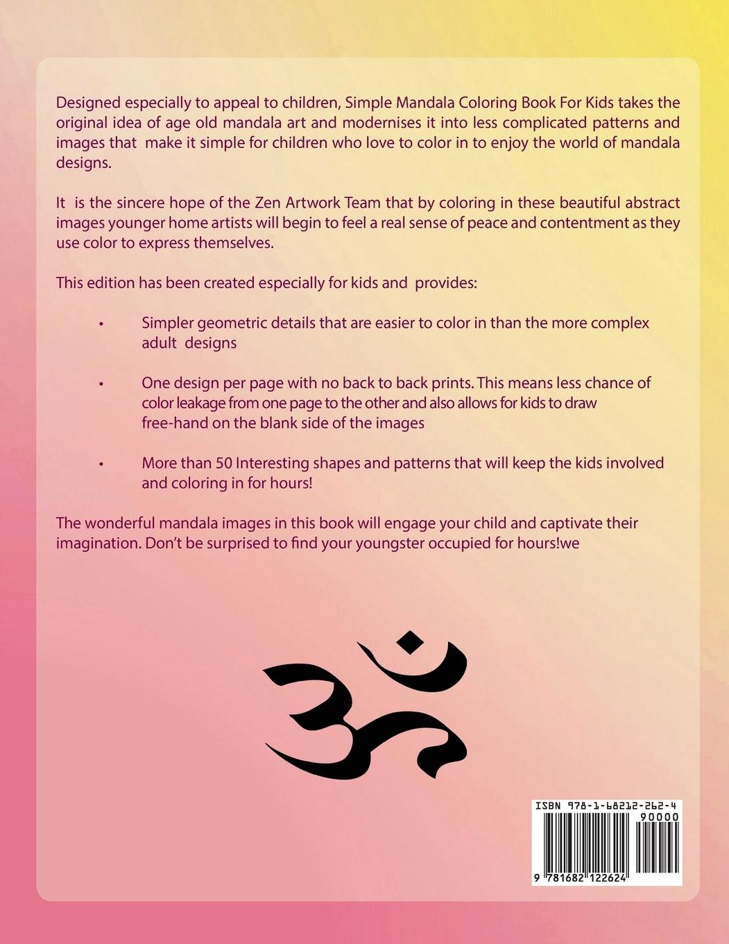 Rückseitencover Simple Mandala Coloring Book For Kids