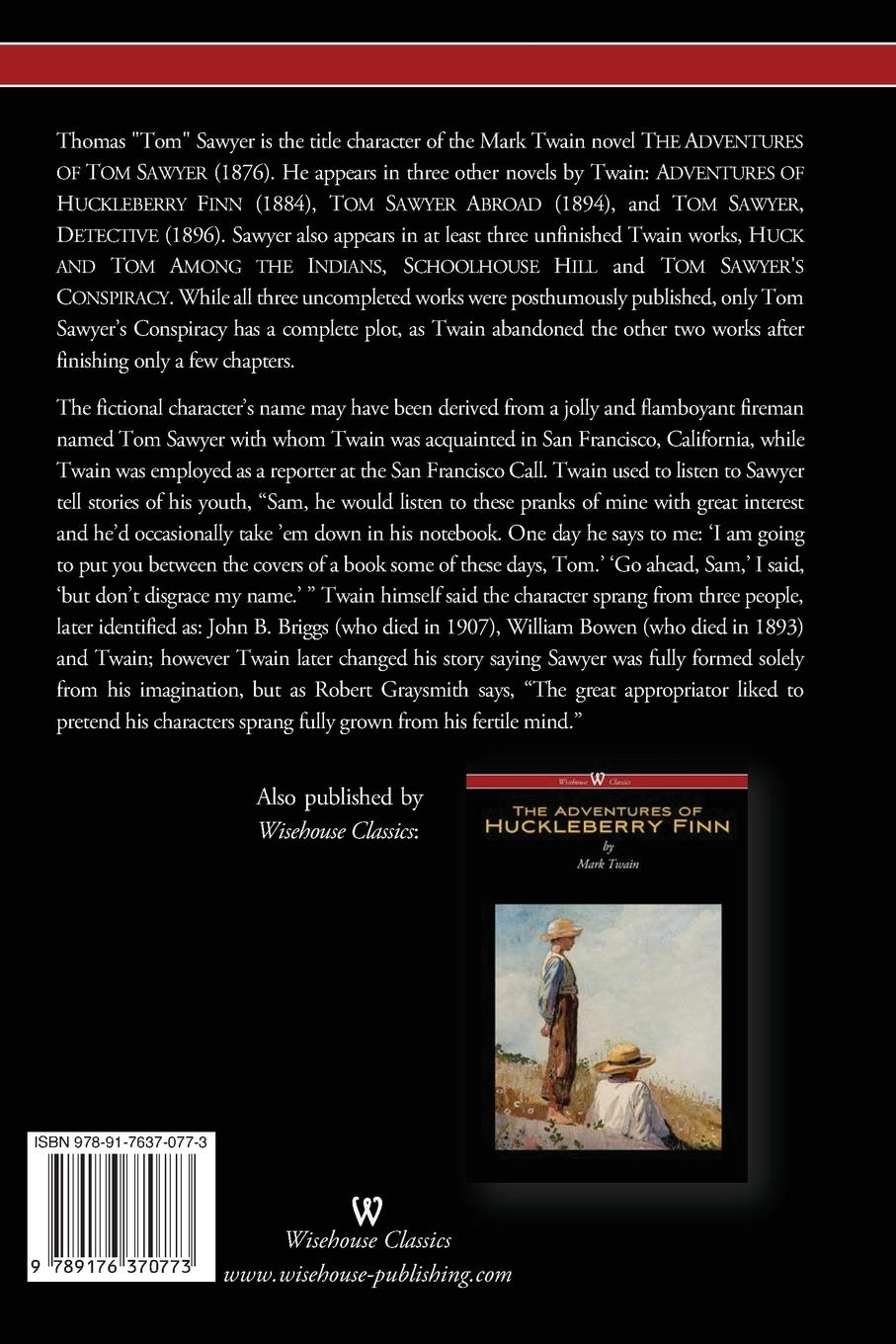Rückseitencover The Adventures of Tom Sawyer (Wisehouse Classics Edition)