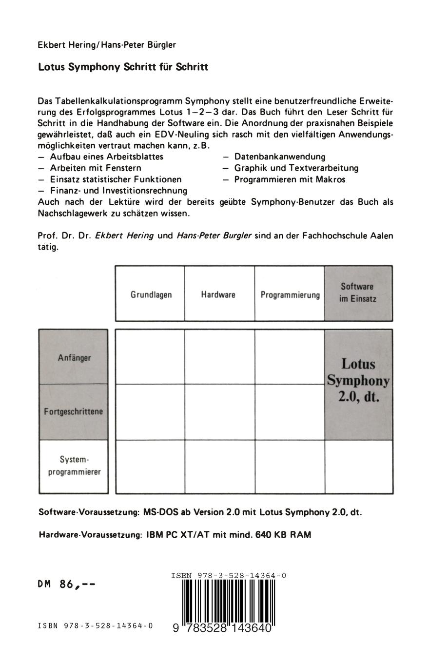 Rückseitencover Lotus Symphony Schritt für Schritt