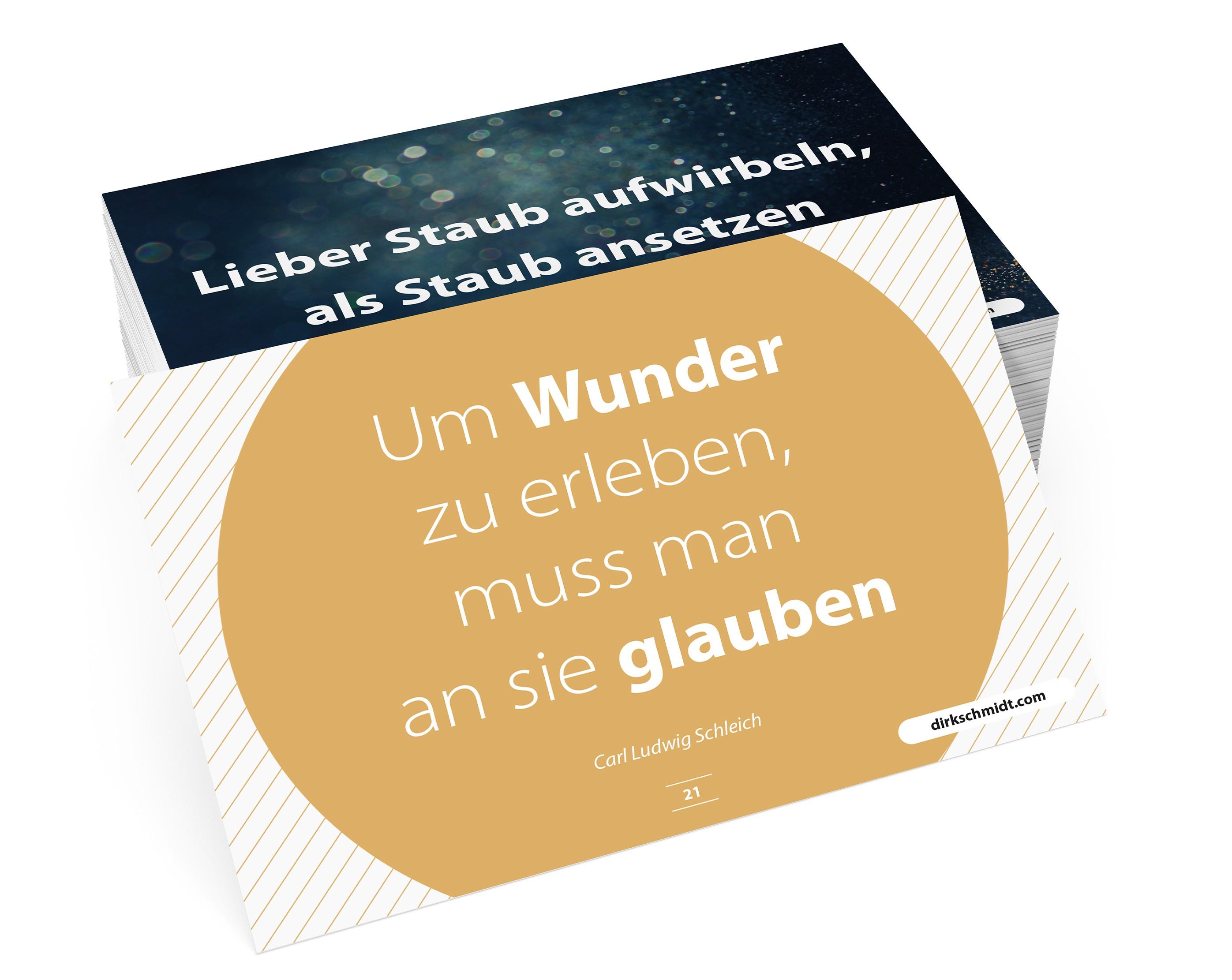 Beispielinhalt (Bild) MUTivationsbox - 101 Zitate auf Designerpostkarten für deine Motivation