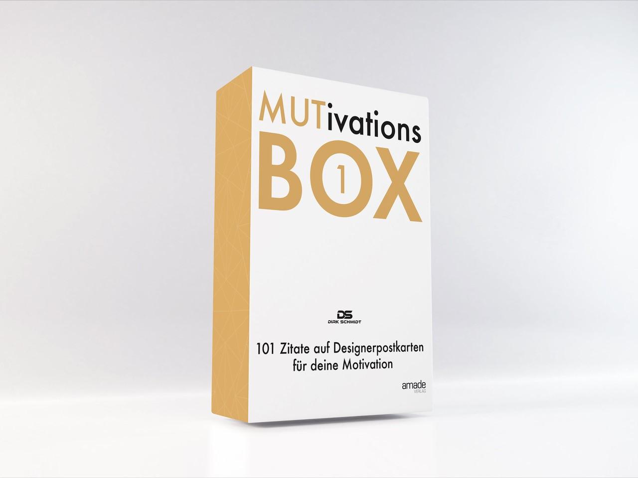 Beispielinhalt (Bild) MUTivationsbox - 101 Zitate auf Designerpostkarten für deine Motivation