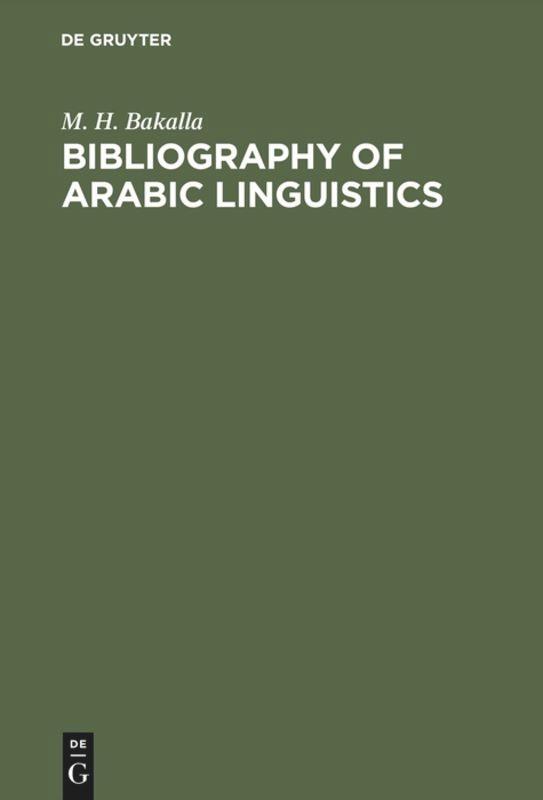 Vorderes Coverbild Bibliography of Arabic linguistics