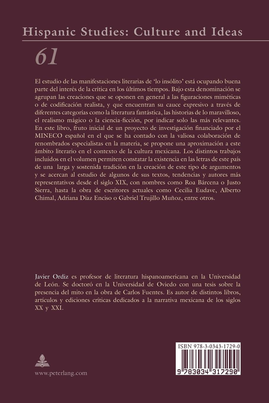 Rückseitencover Estrategias y figuraciones de lo insólito en la narrativa mexicana (siglos XIX-XXI)