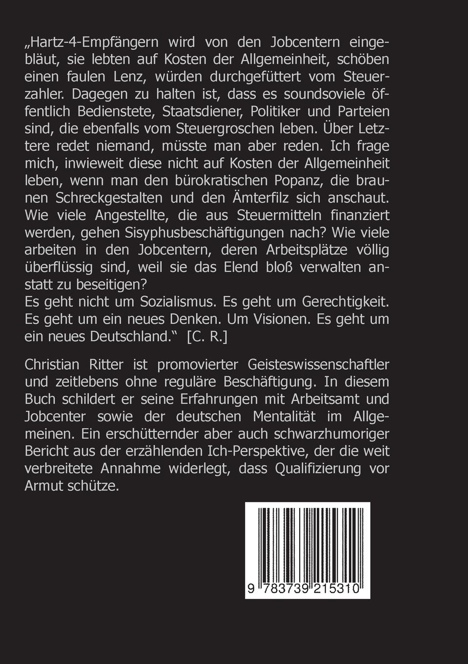 Rückseitencover Arbeitslos im Wirtschaftswunderland ein Leben lang