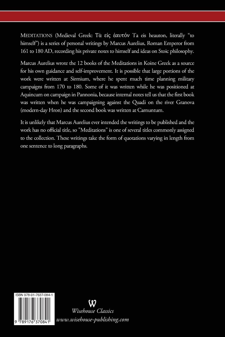 Rückseitencover The Meditations of Marcus Aurelius (Wisehouse Classics Edition)
