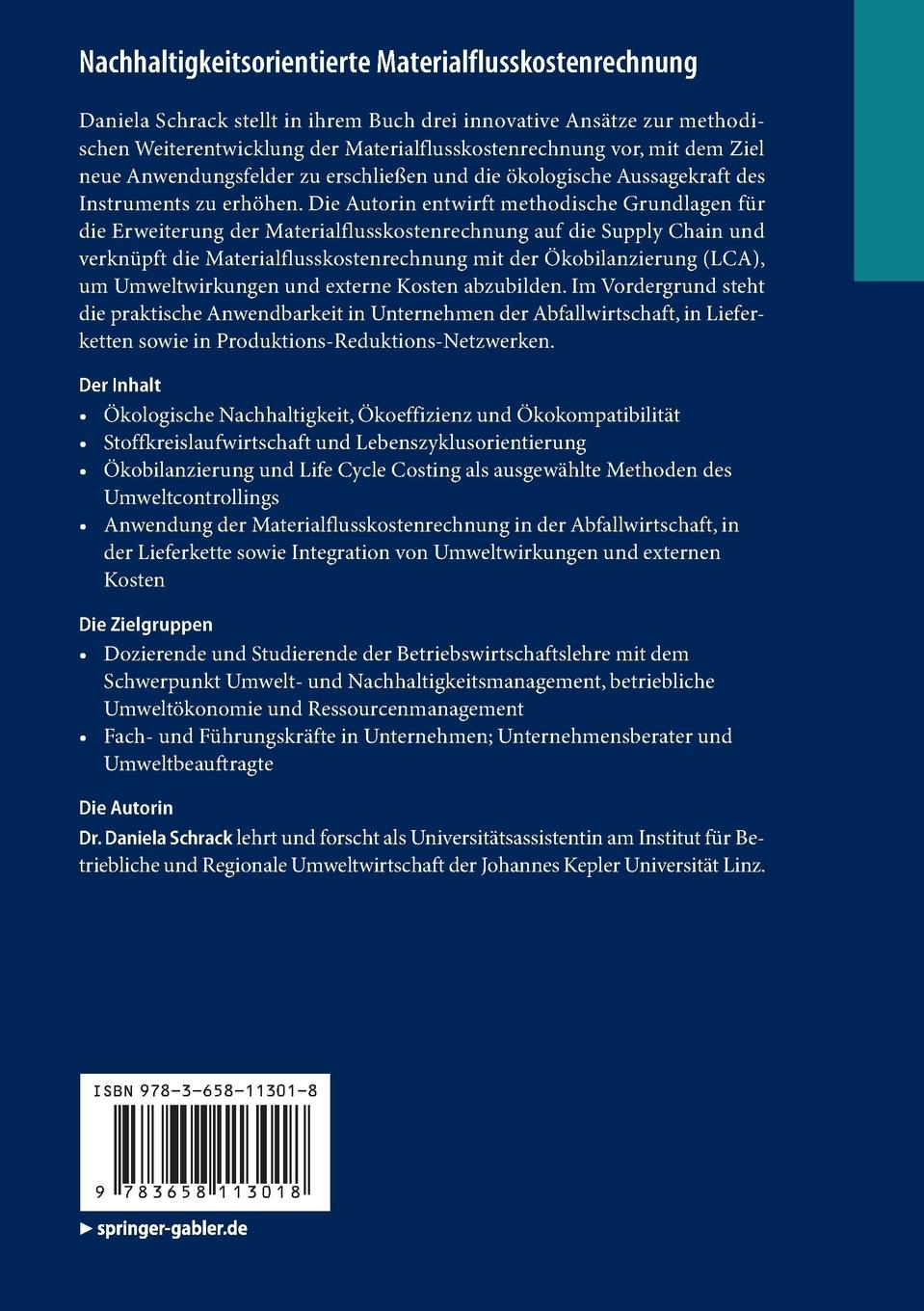 Rückseitencover Nachhaltigkeitsorientierte Materialflusskostenrechnung
