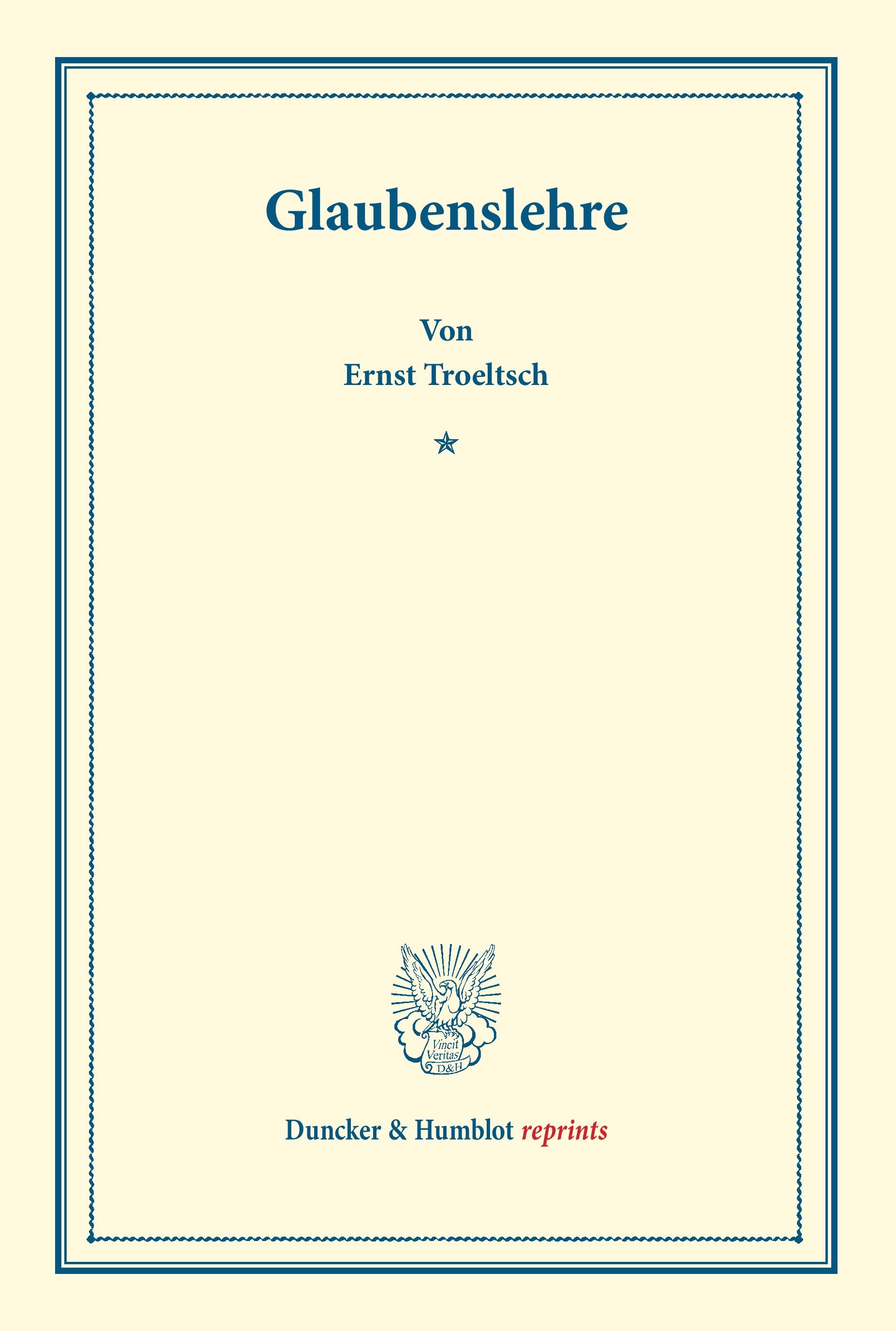 Vorderes Coverbild Glaubenslehre