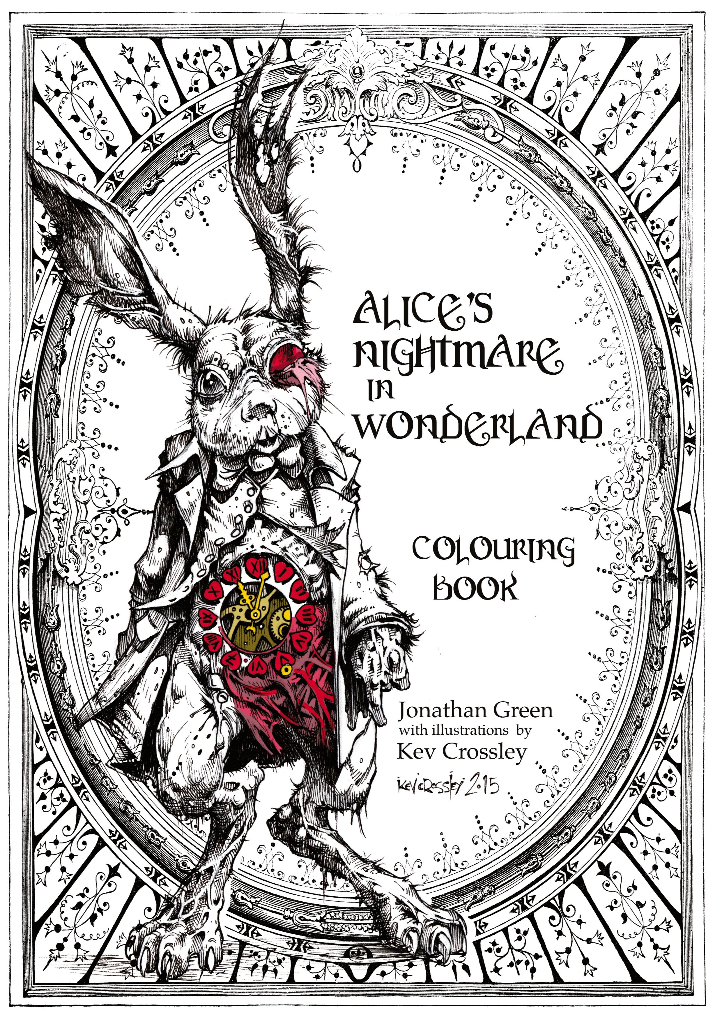 Vorderes Coverbild Alice's Nightmare in Wonderland Colouring Book