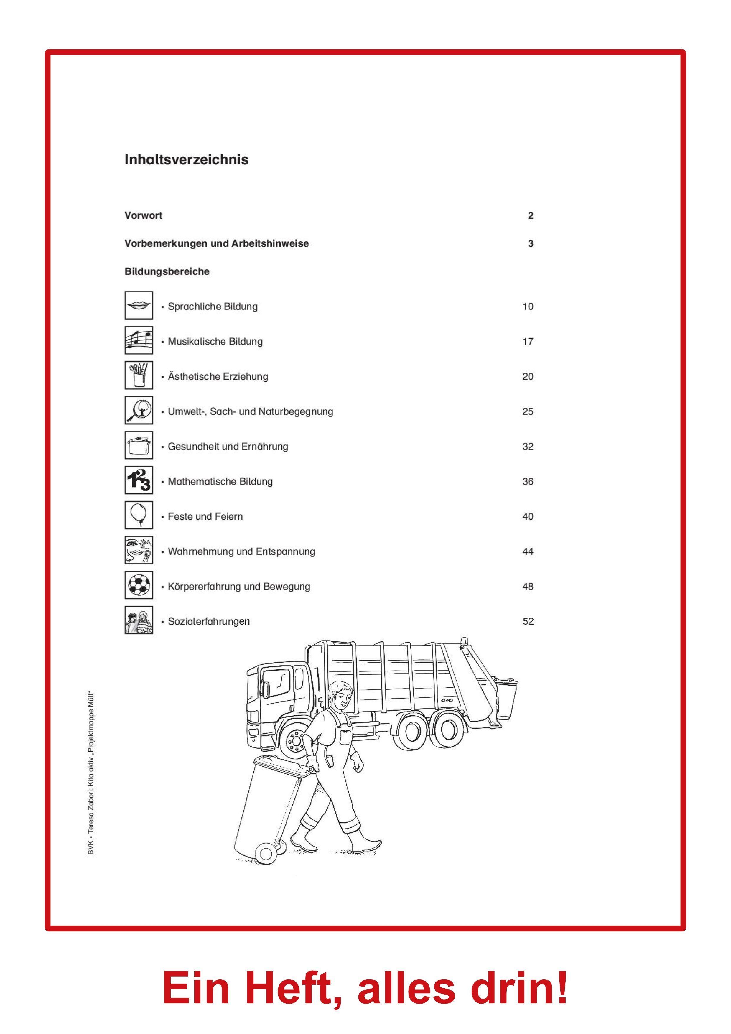 Beispielinhalt (Bild) Kita aktiv Projektmappe Müll