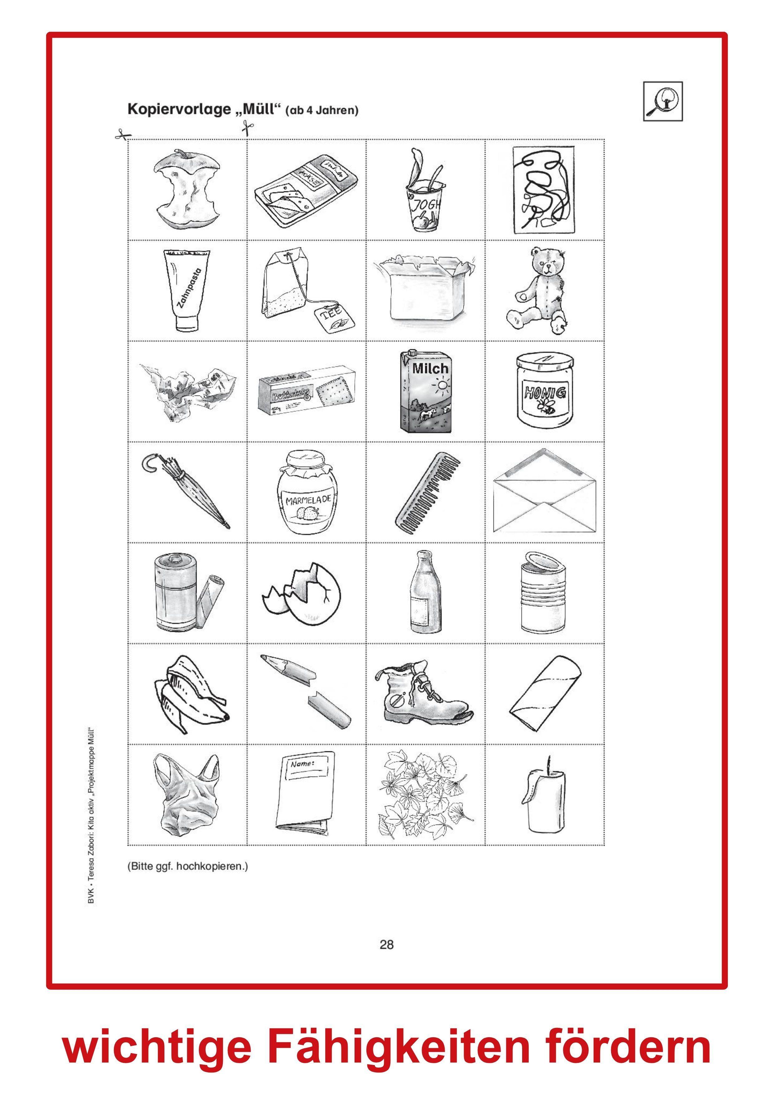Beispielinhalt (Bild) Kita aktiv Projektmappe Müll