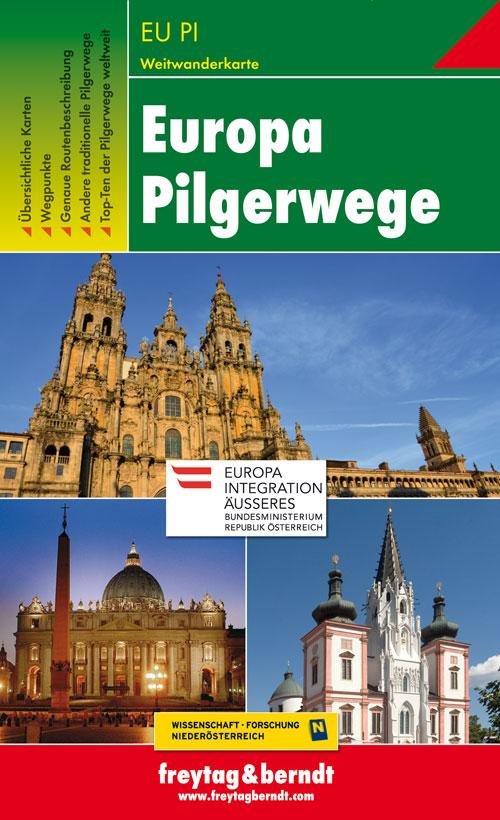 Rückseitencover Europa Pilgerwege, Wanderkarte 1:2.000.000 - 1:3.500.000
