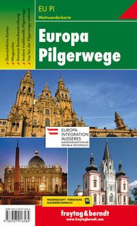 Vorderes Coverbild Europa Pilgerwege, Wanderkarte 1:2.000.000 - 1:3.500.000