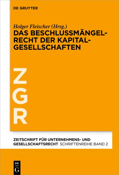 Vorderes Coverbild Das Beschlussmängelrecht der Kapitalgesellschaften
