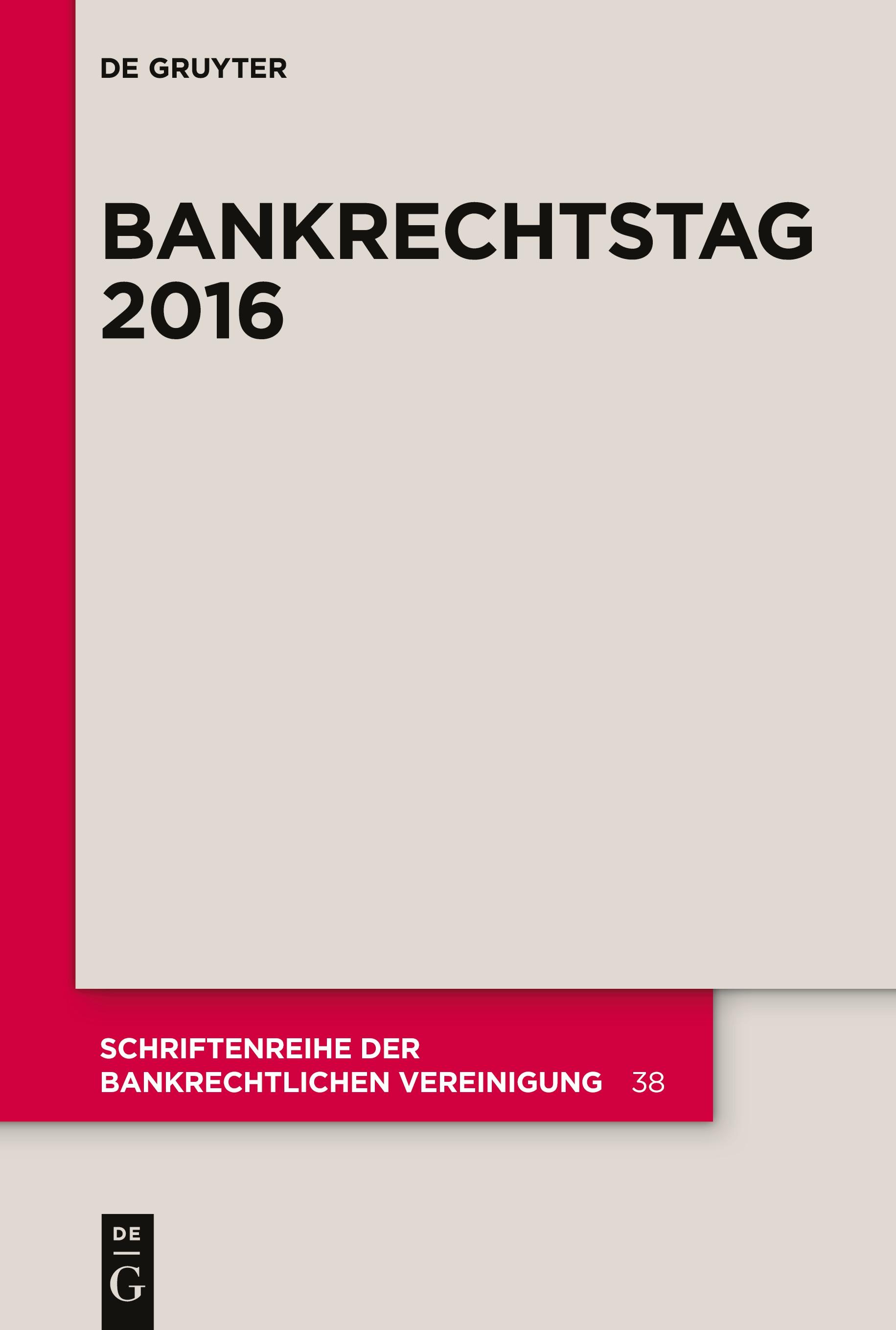 Vorderes Coverbild Bankrechtstag 2016