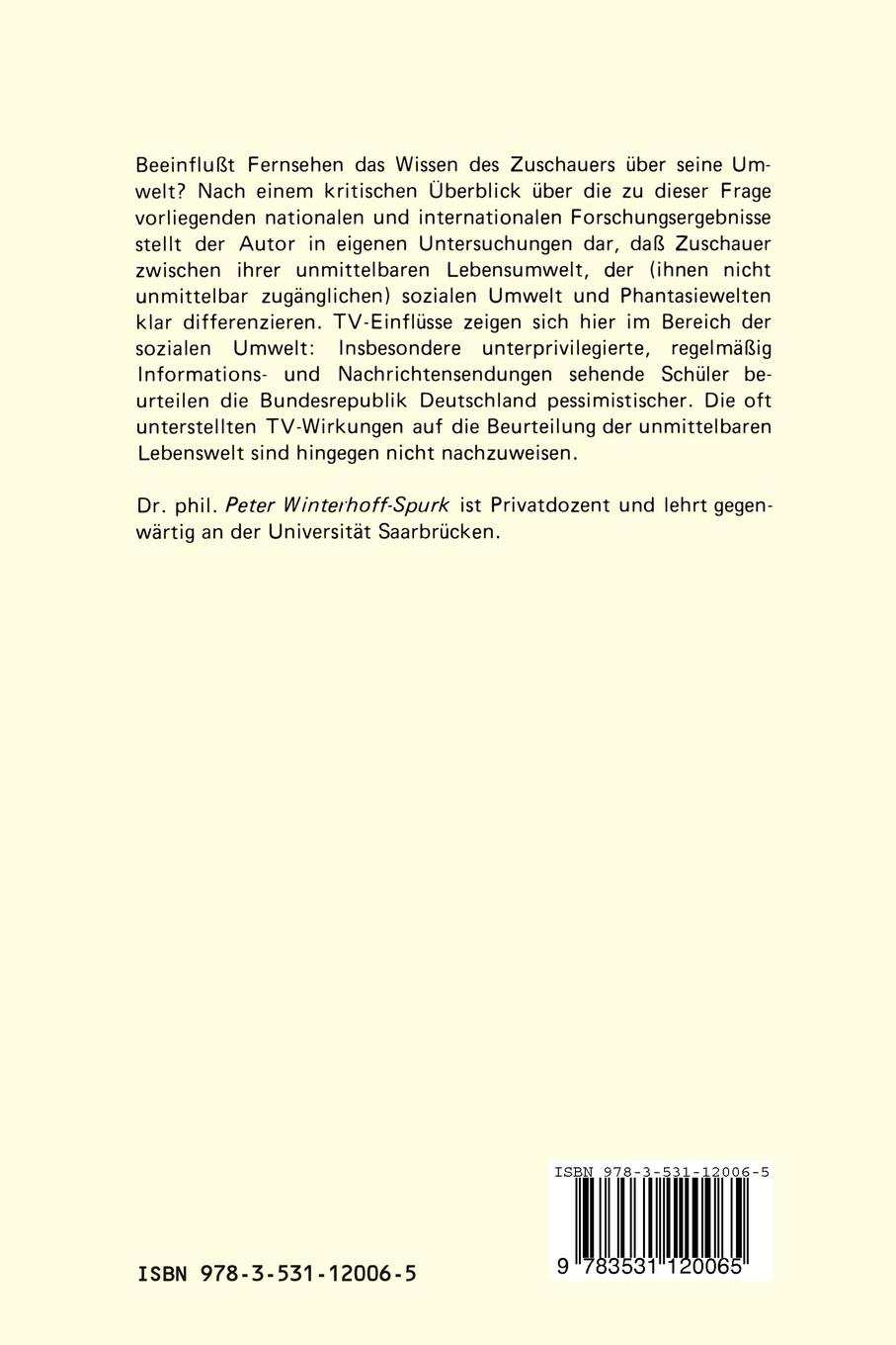 Rückseitencover Fernsehen und Weltwissen