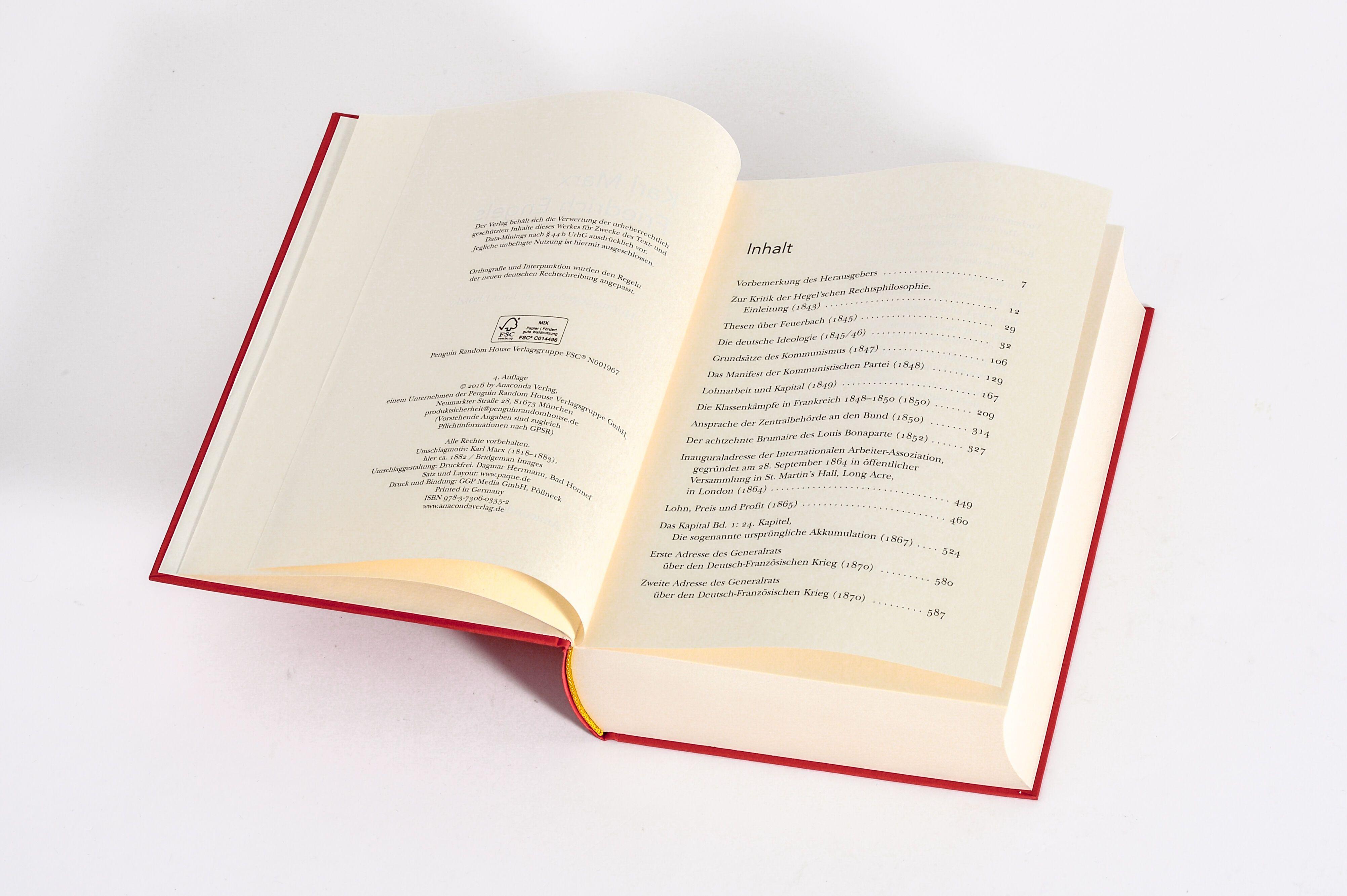 Beispielinhalt (Bild) Karl Marx / Friedrich Engels - Gesammelte Werke (Leinenausg. mit goldener Schmuckprägung)