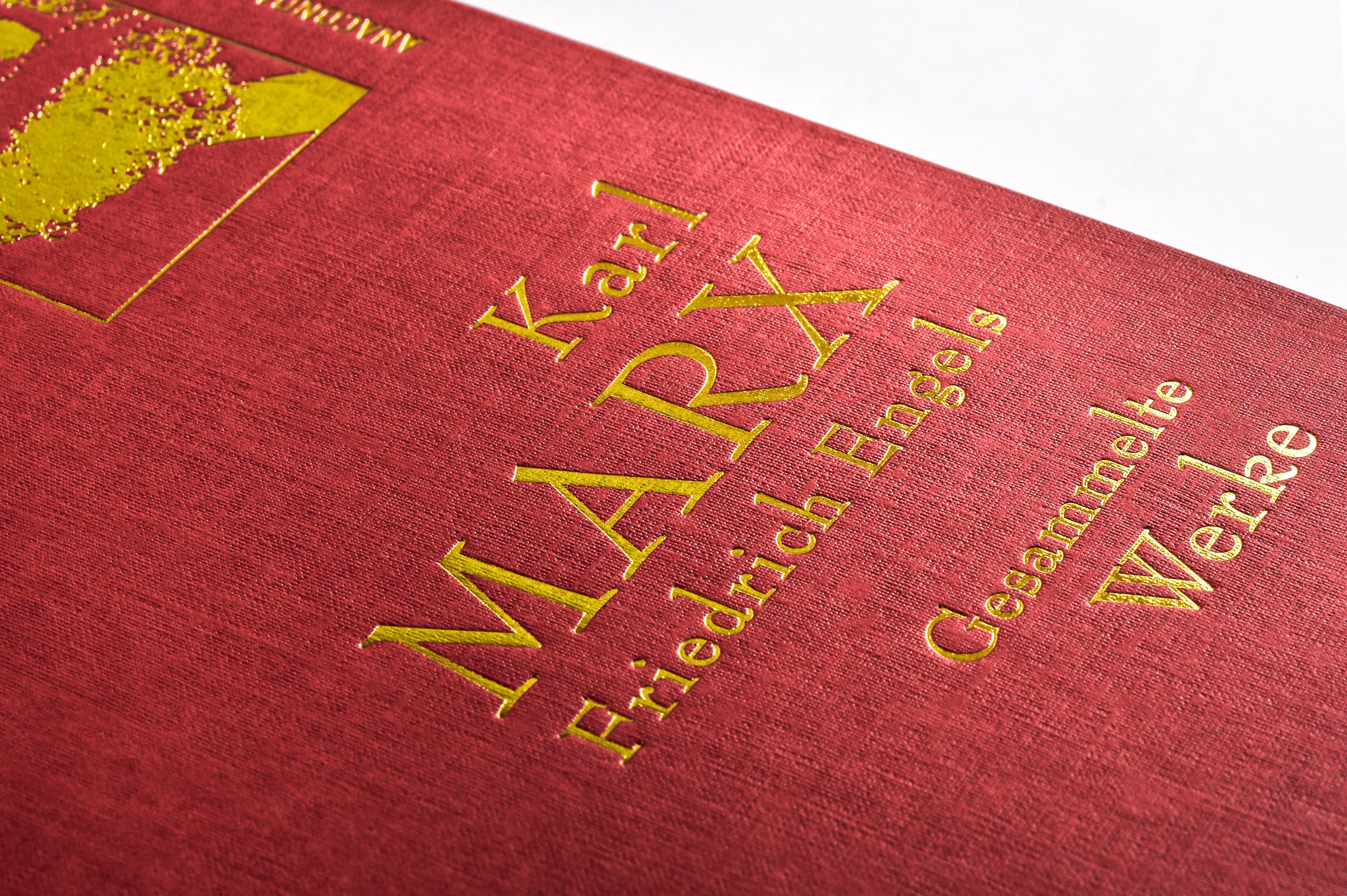 Beispielinhalt (Bild) Karl Marx / Friedrich Engels - Gesammelte Werke (Leinenausg. mit goldener Schmuckprägung)