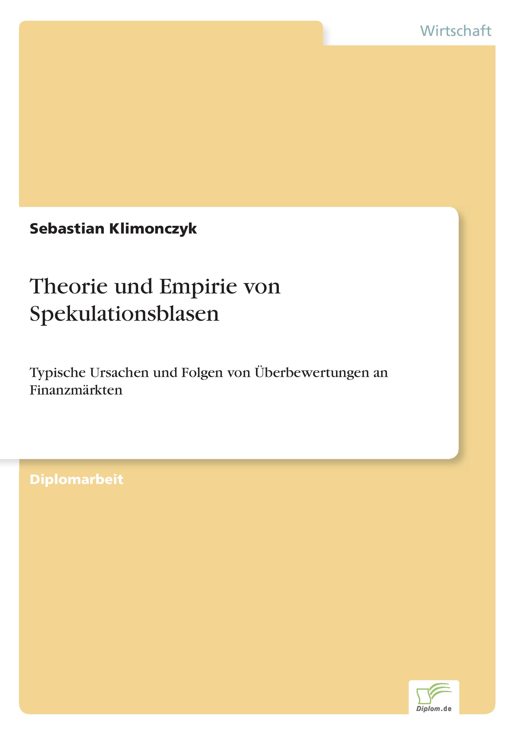 Vorderes Coverbild Theorie und Empirie von Spekulationsblasen