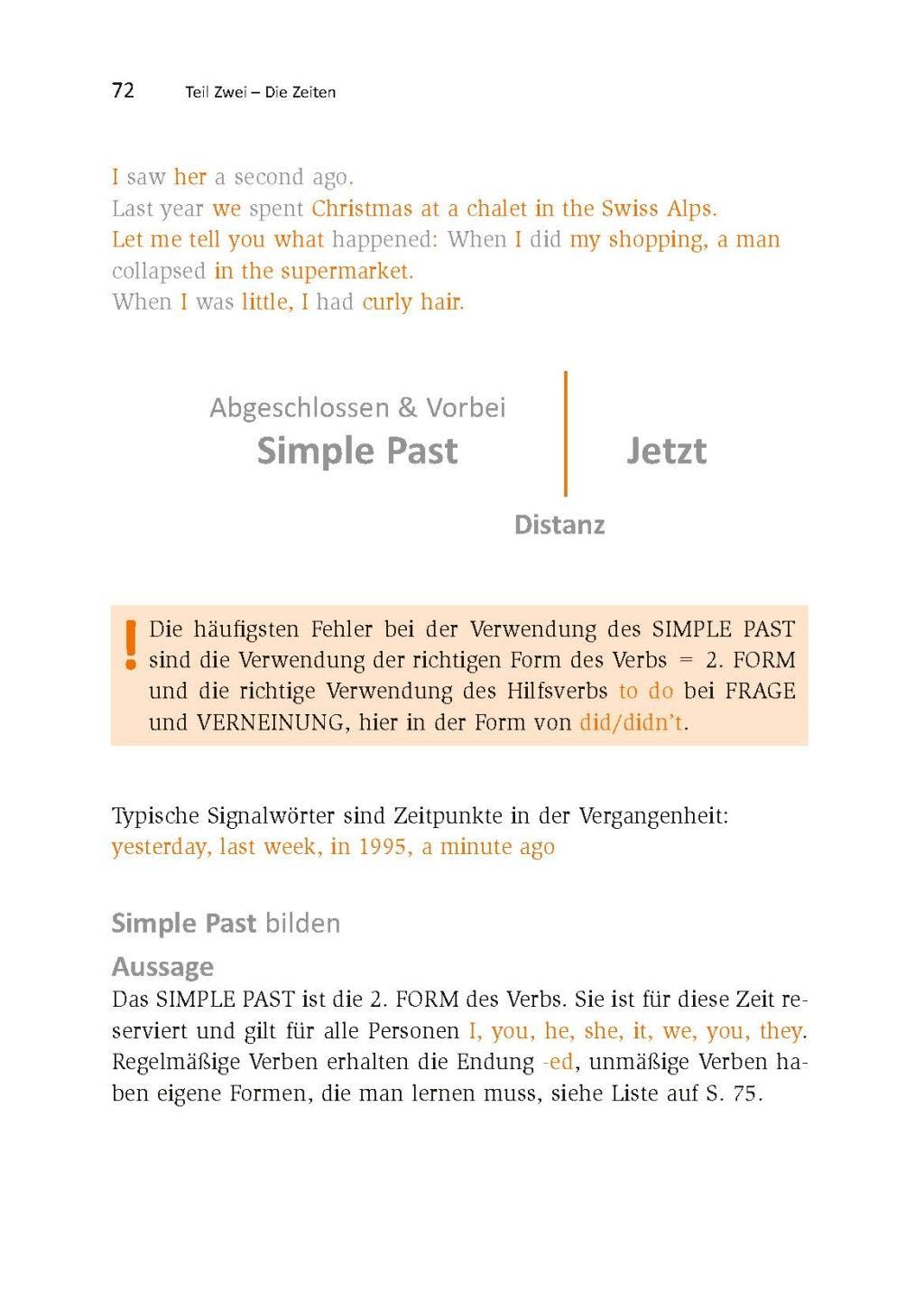 Beispielinhalt (Bild) Englische Grammatik. Regeln, Beispiele, Übungen für ein fehlerfreies Englisch