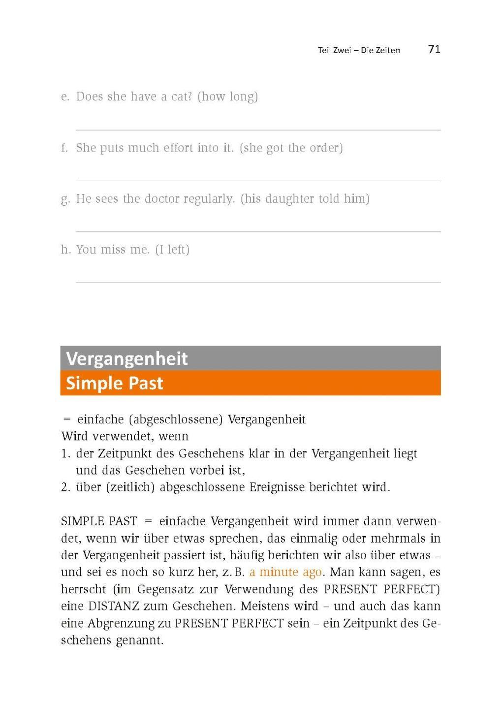 Beispielinhalt (Bild) Englische Grammatik. Regeln, Beispiele, Übungen für ein fehlerfreies Englisch