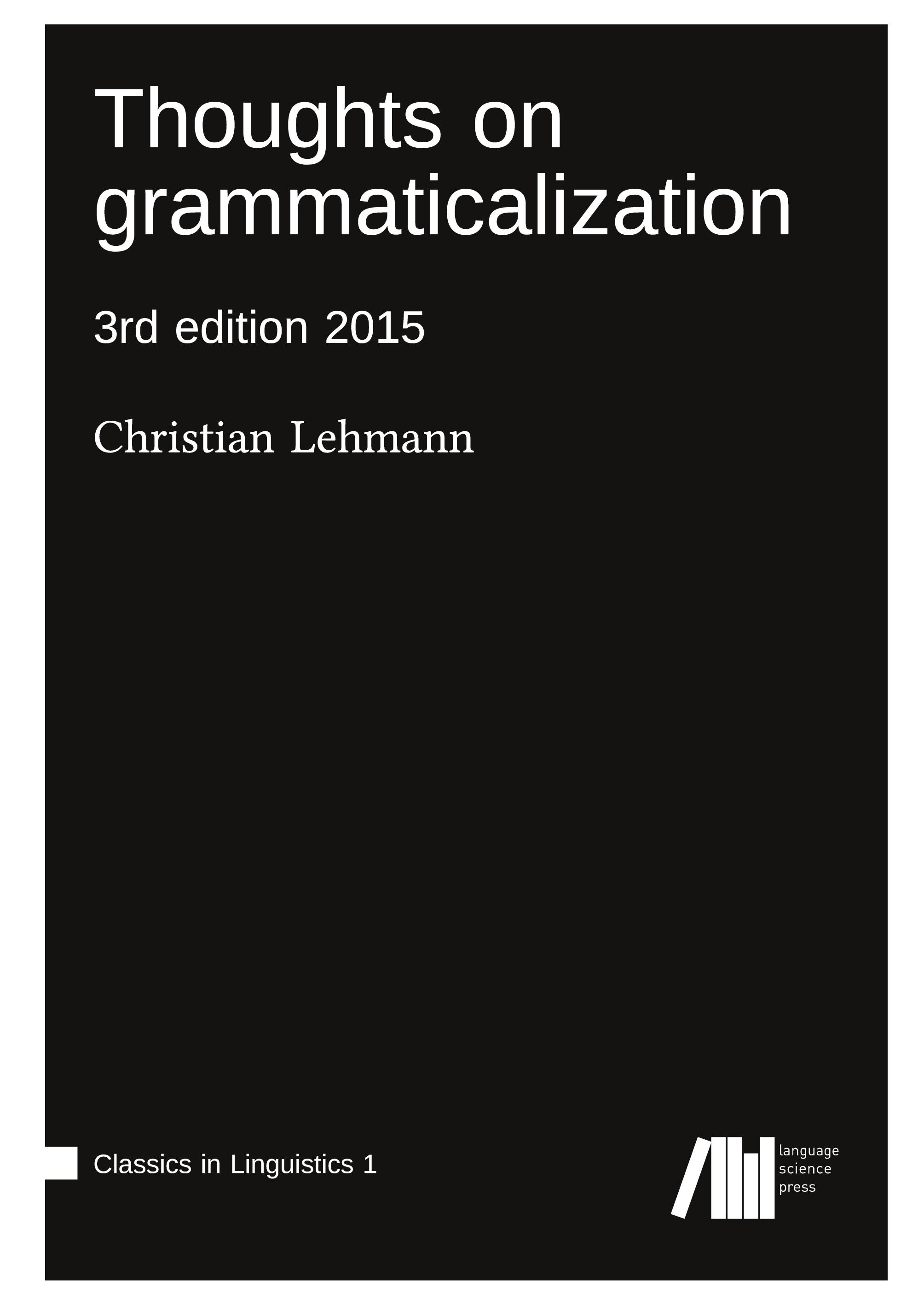 Vorderes Coverbild Thoughts on grammaticalization