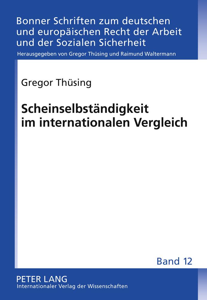 Vorderes Coverbild Scheinselbständigkeit im internationalen Vergleich