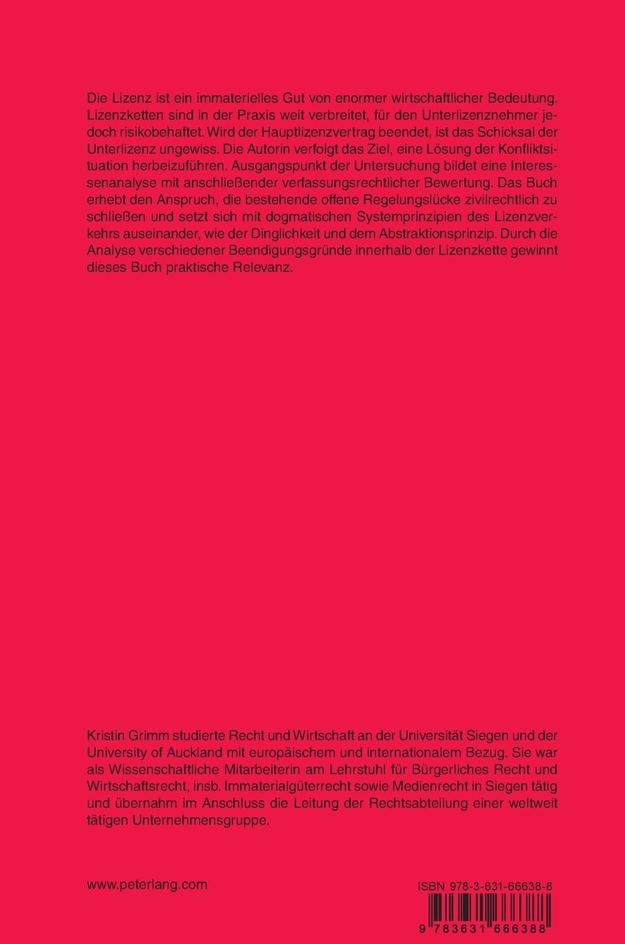 Rückseitencover Lizenzketten im Urheberrecht