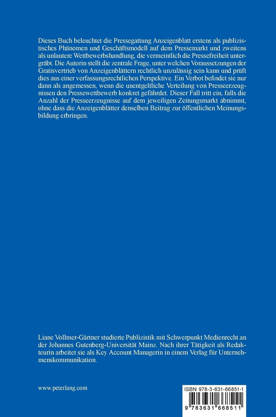 Rückseitencover Das kostenlose periodische Druckwerk