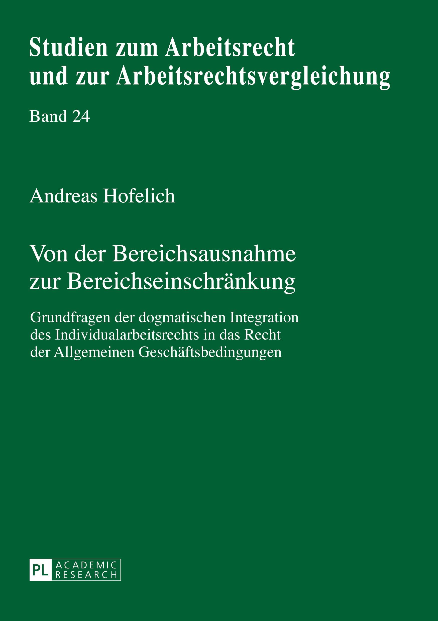 Vorderes Coverbild Von der Bereichsausnahme zur Bereichseinschränkung