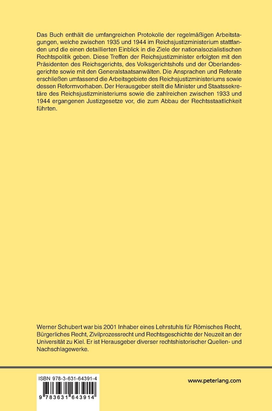 Rückseitencover Das Reichsjustizministerium und die höheren Justizbehörden in der NS-Zeit (1935-1944)