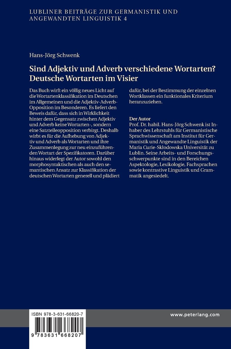 Rückseitencover Sind Adjektiv und Adverb verschiedene Wortarten? Deutsche Wortarten im Visier