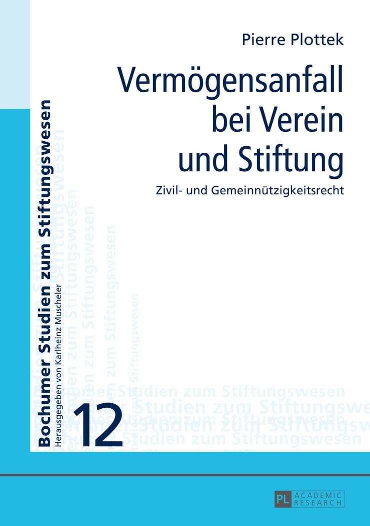Vorderes Coverbild Vermögensanfall bei Verein und Stiftung