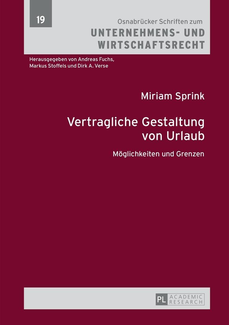 Vorderes Coverbild Vertragliche Gestaltung von Urlaub
