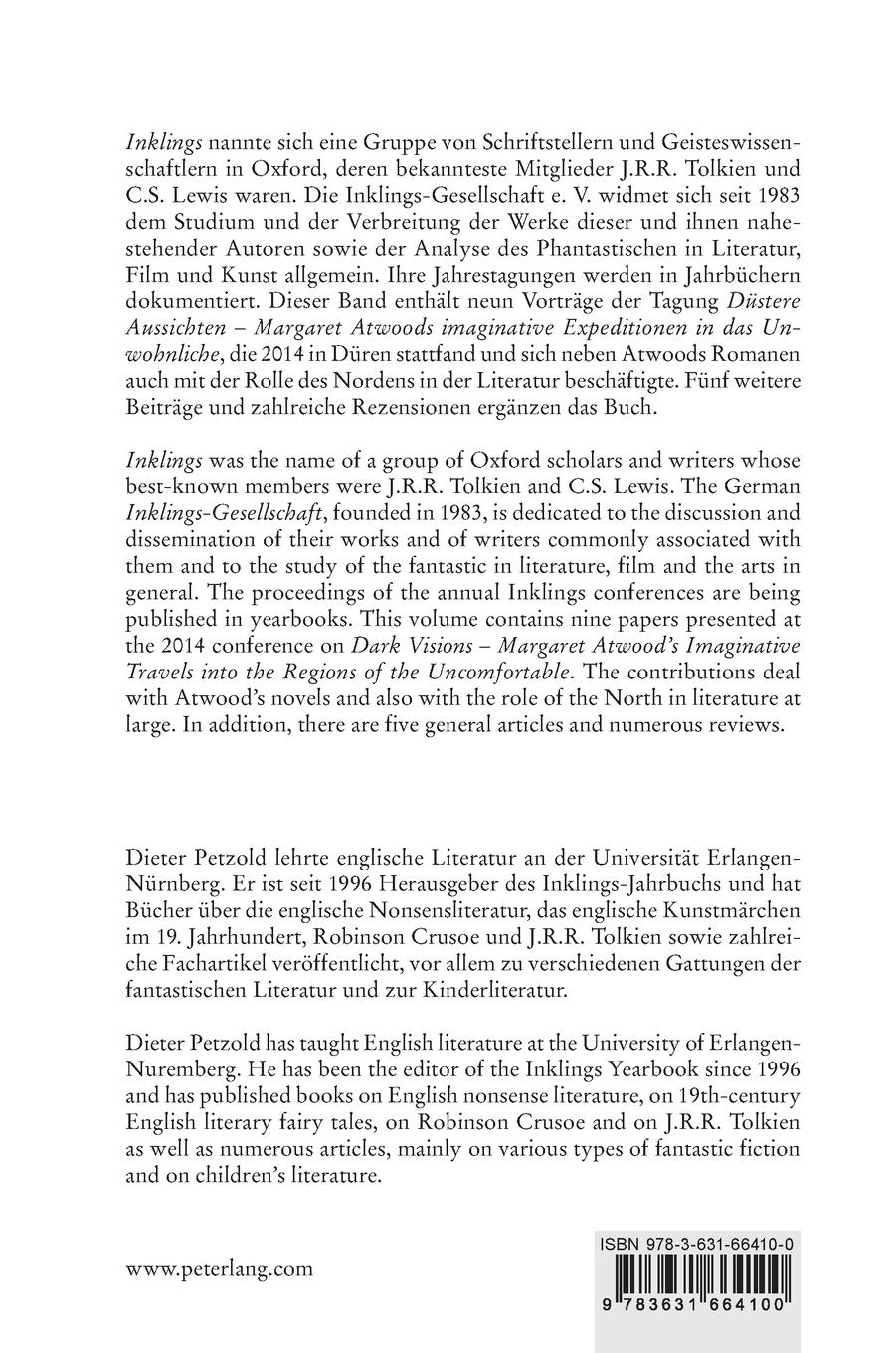 Rückseitencover inklings - Jahrbuch für Literatur und Ästhetik