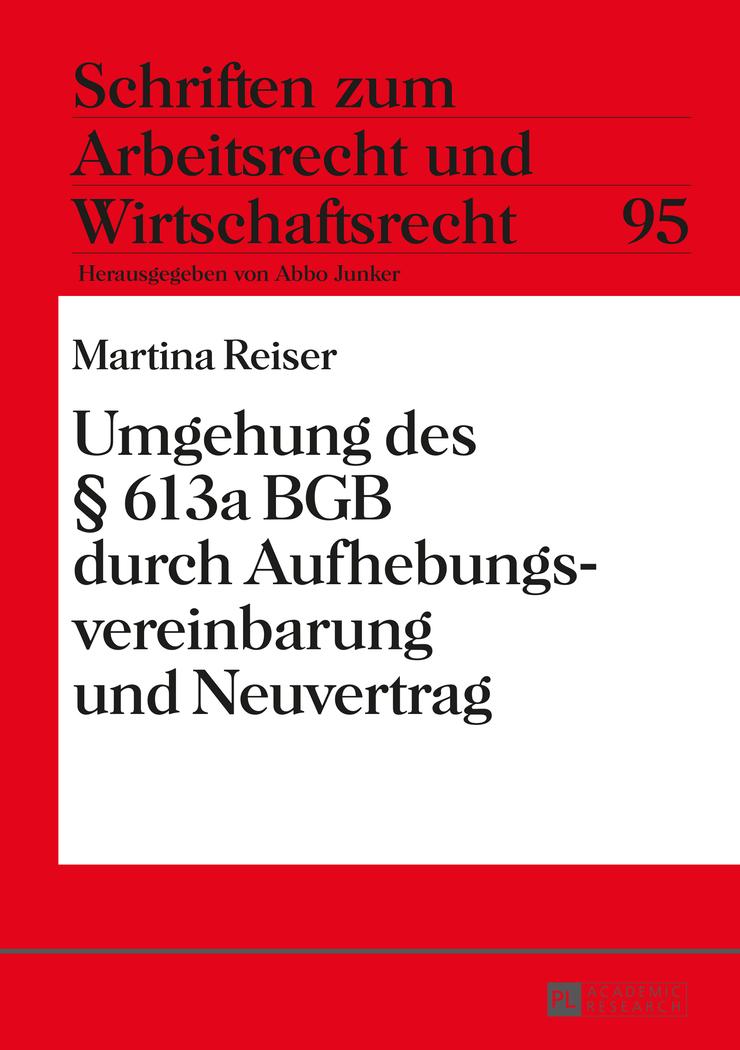 Vorderes Coverbild Umgehung des § 613a BGB durch Aufhebungsvereinbarung und Neuvertrag