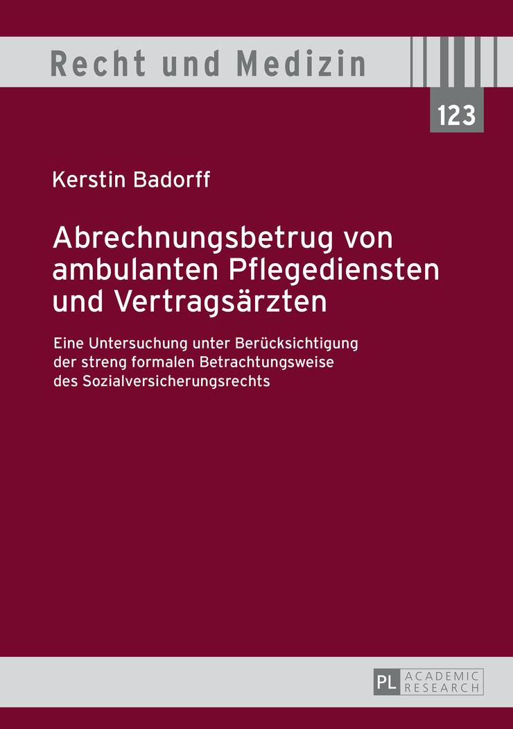 Vorderes Coverbild Abrechnungsbetrug von ambulanten Pflegediensten und Vertragsärzten