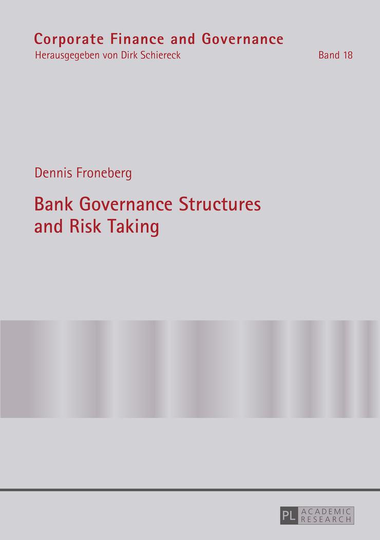 Vorderes Coverbild Bank Governance Structures and Risk Taking