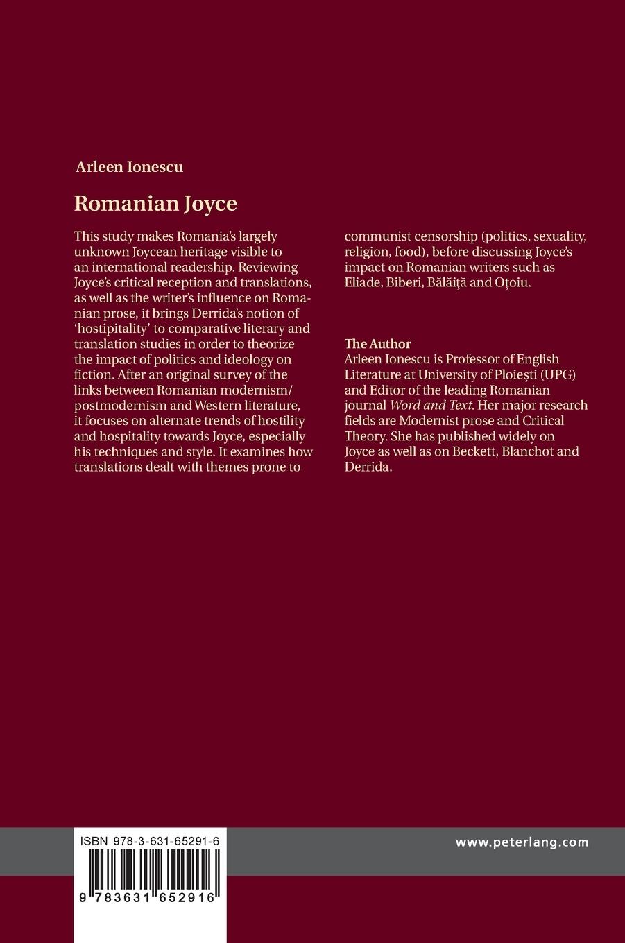 Rückseitencover Romanian Joyce