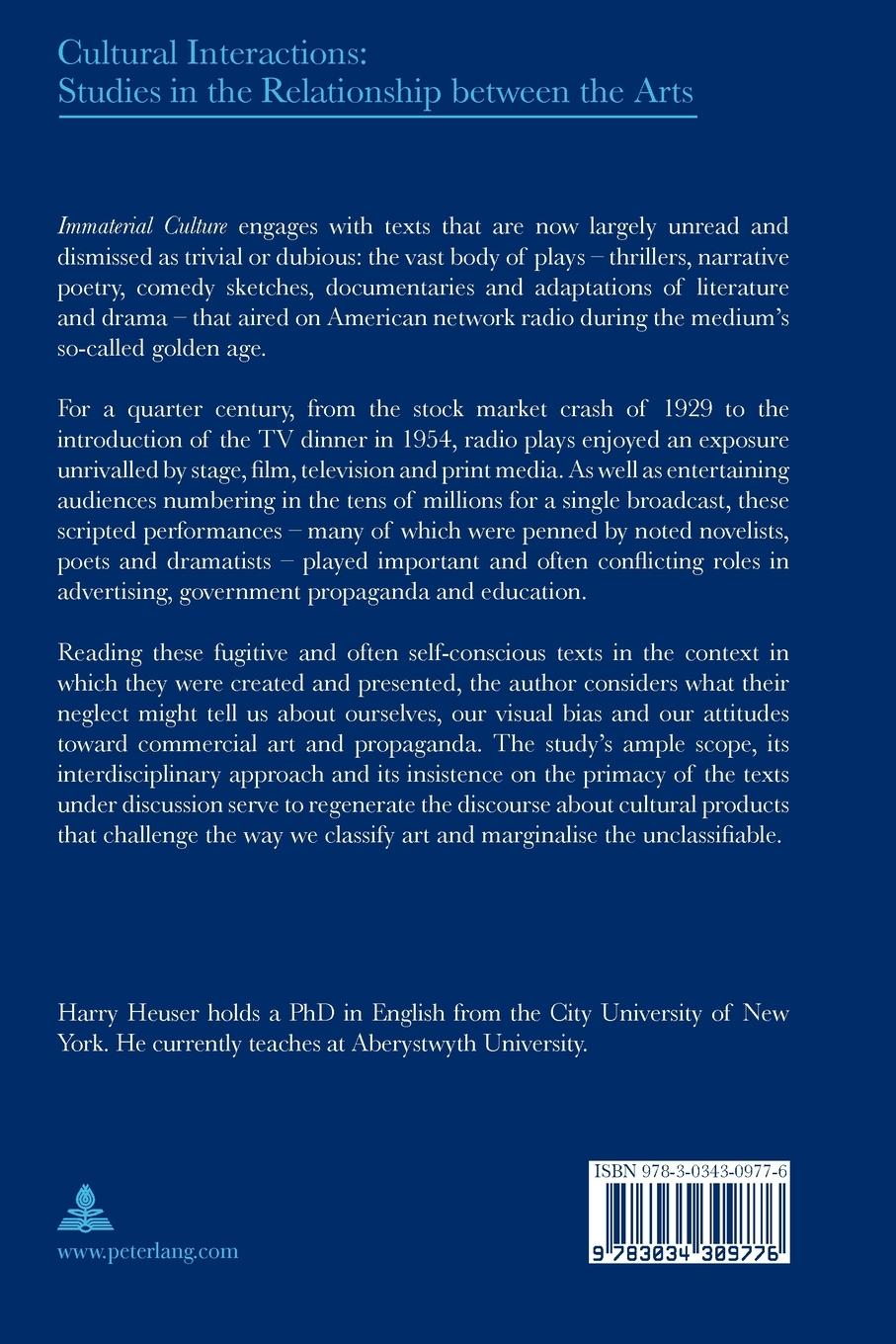 Rückseitencover Immaterial Culture