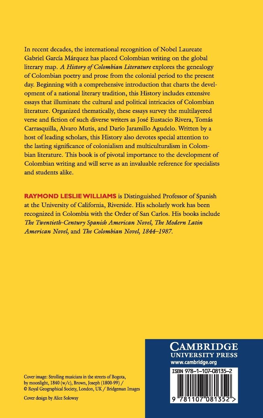 Rückseitencover A History of Colombian Literature