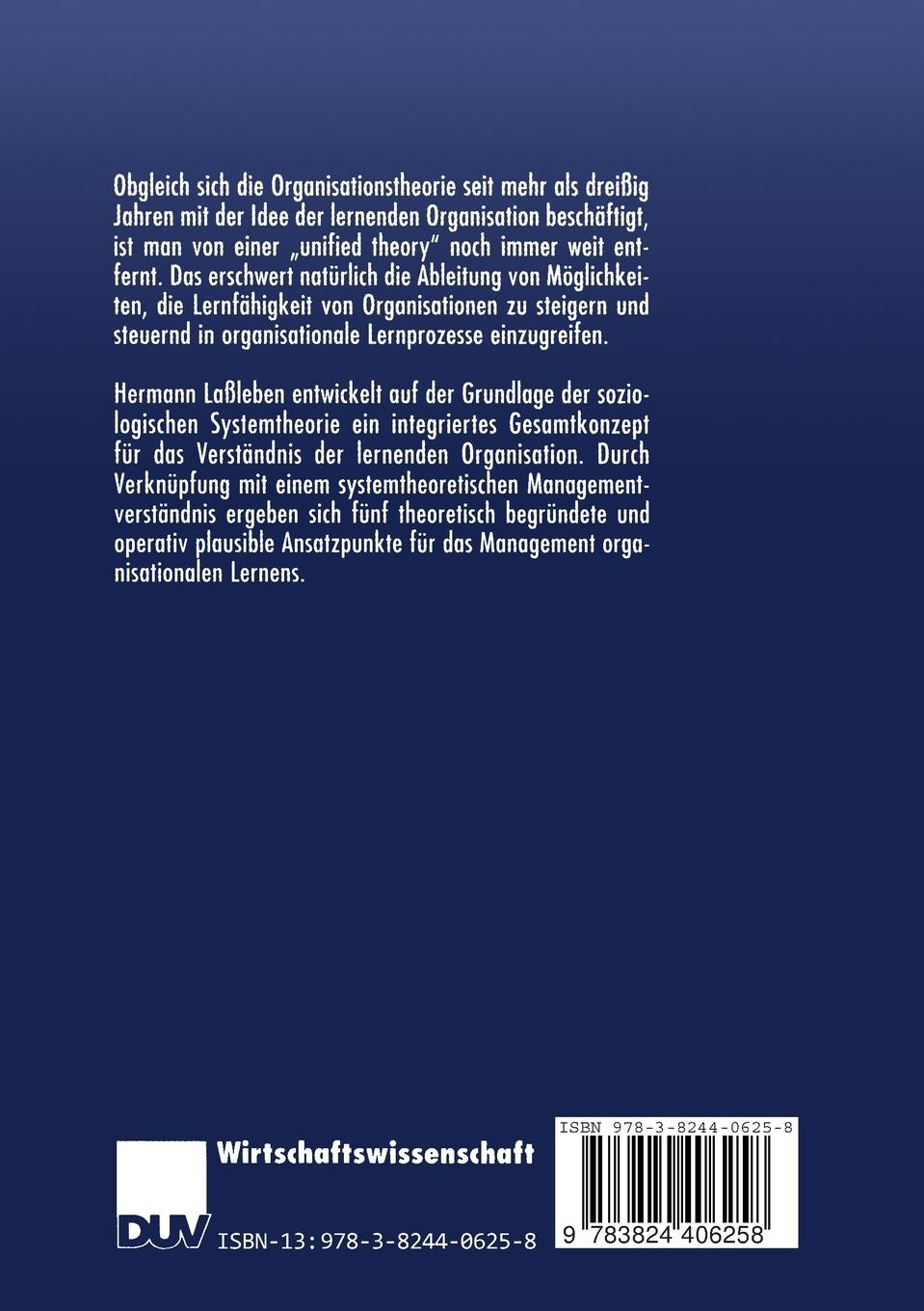 Rückseitencover Das Management der lernenden Organisation