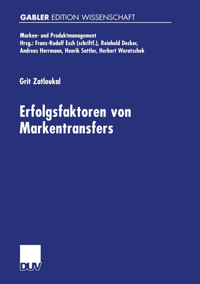 Vorderes Coverbild Erfolgsfaktoren von Markentransfers