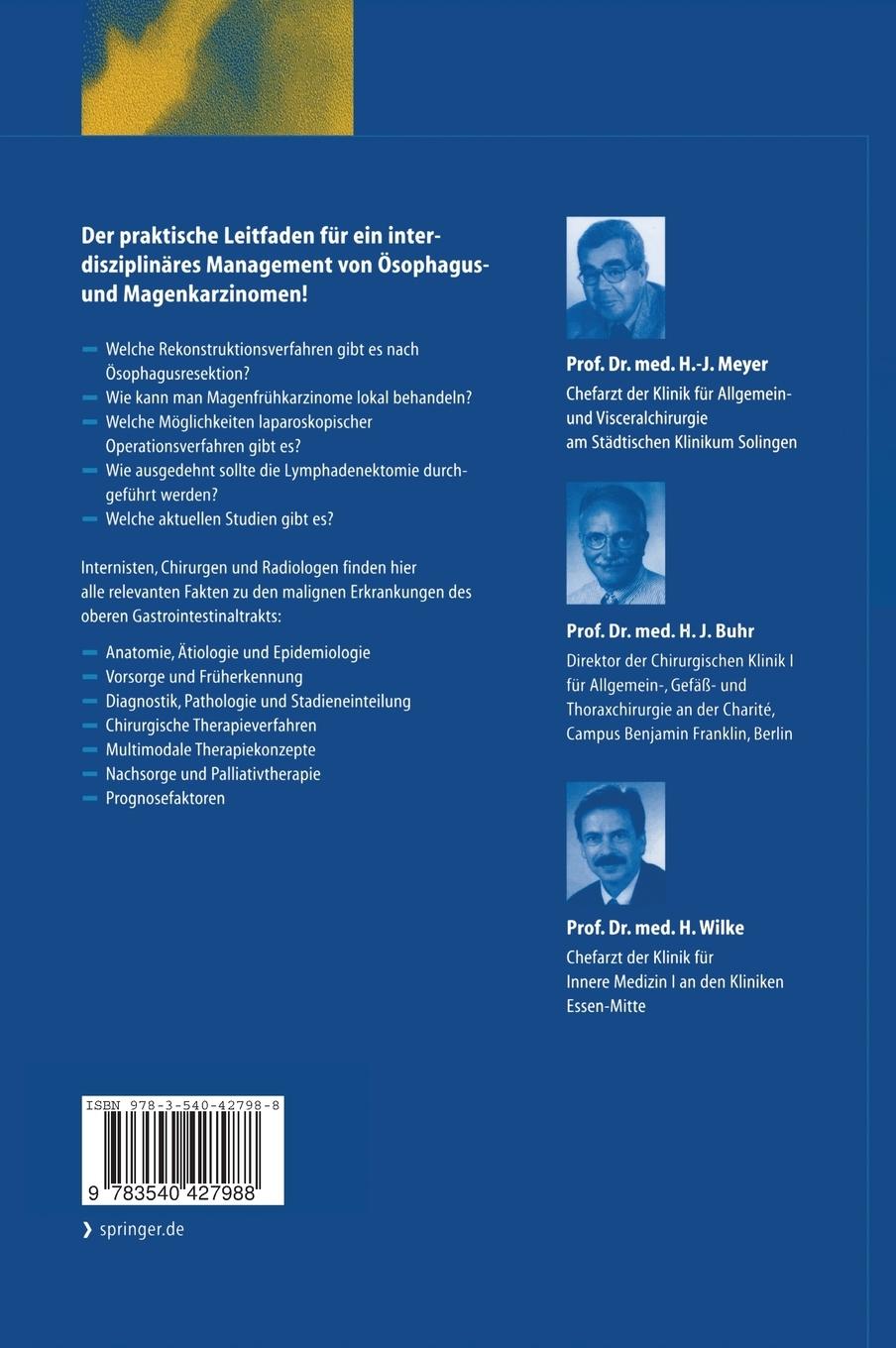 Rückseitencover Management des Magen- und Ösophaguskarzinoms