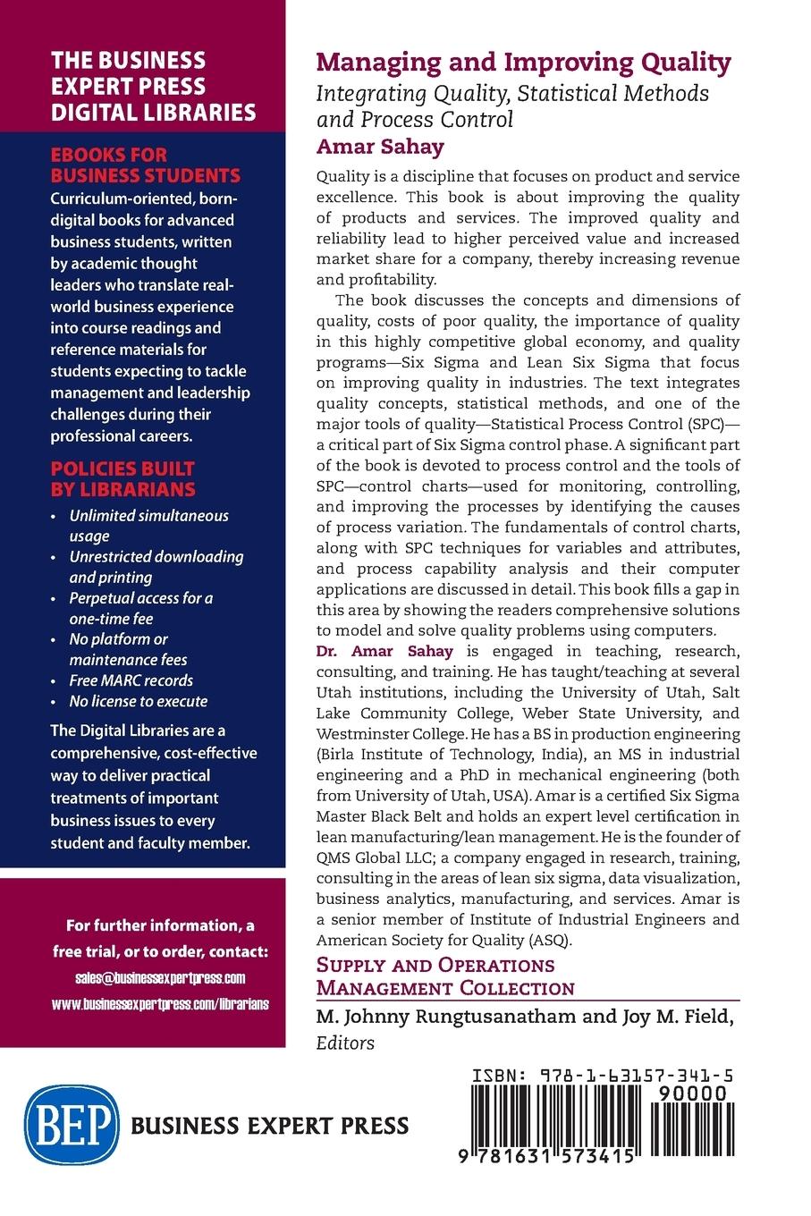 Rückseitencover Managing and Improving Quality