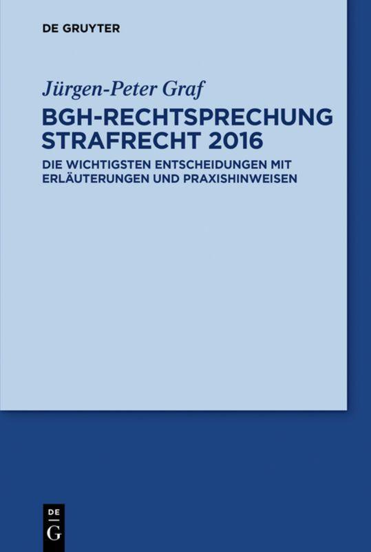 Vorderes Coverbild BGH-Rechtsprechung Strafrecht 2016
