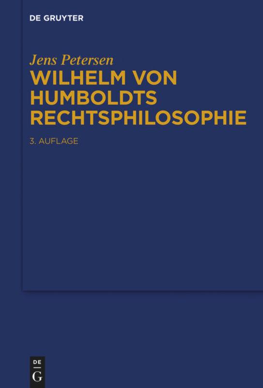 Vorderes Coverbild Wilhelm von Humboldts Rechtsphilosophie