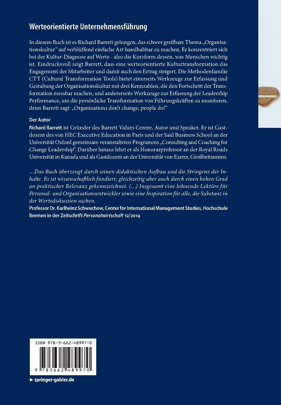 Rückseitencover Werteorientierte Unternehmensführung