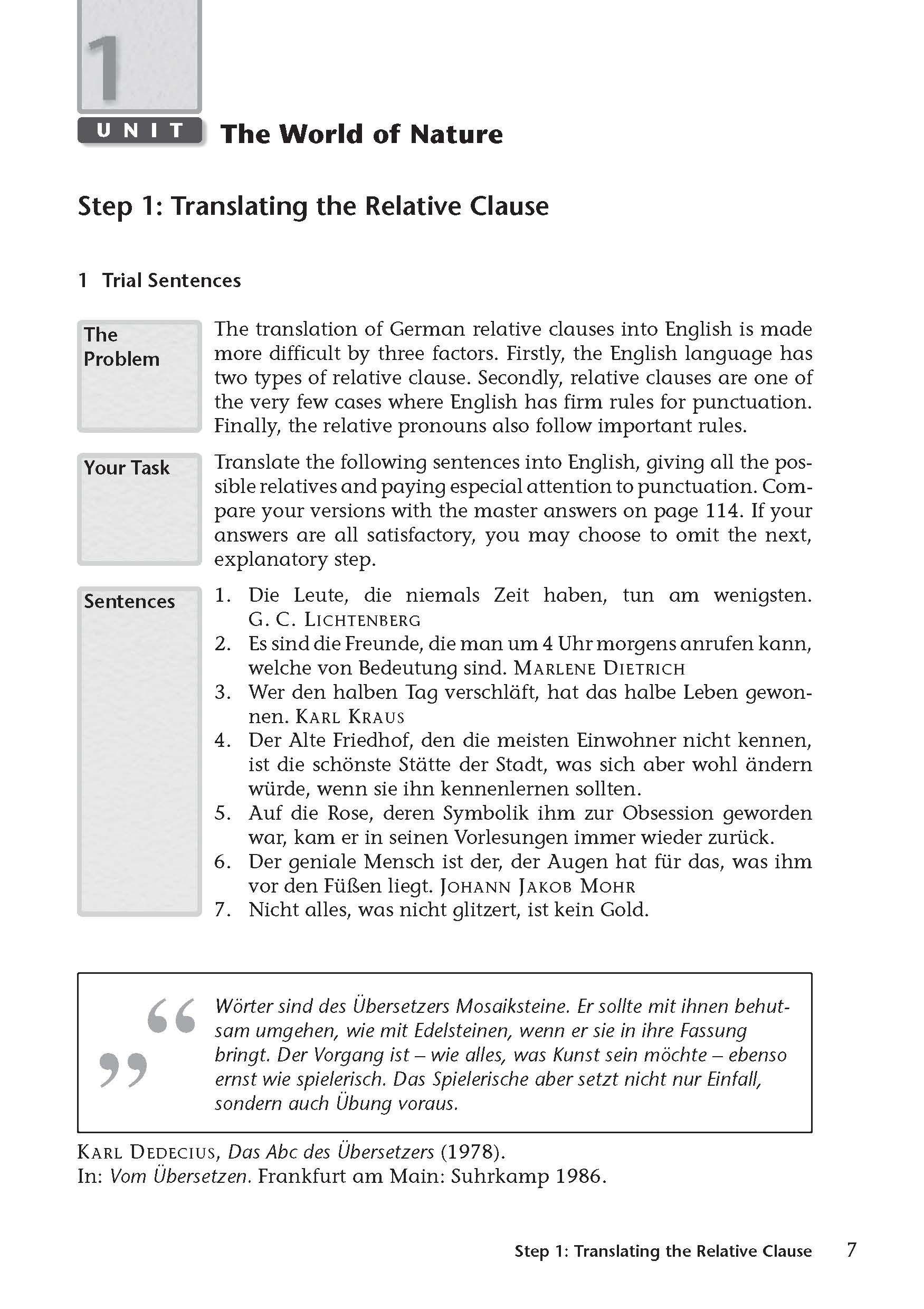Beispielinhalt (Bild) Grundkurs Übersetzen Deutsch-Englisch