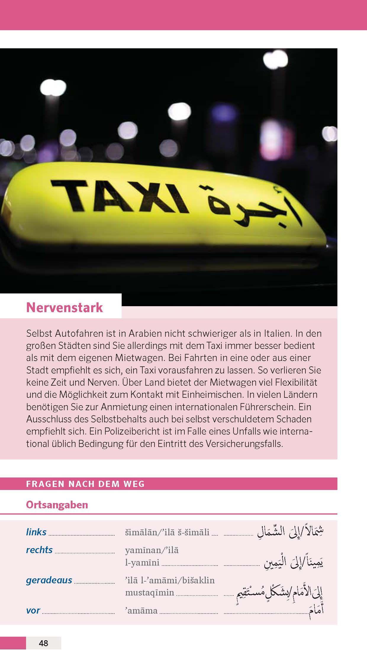 Beispielinhalt (Bild) PONS Reise-Sprachführer Arabisch